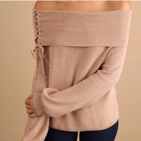 Sweaters - NWT Off the Shoulder Corset Sweater